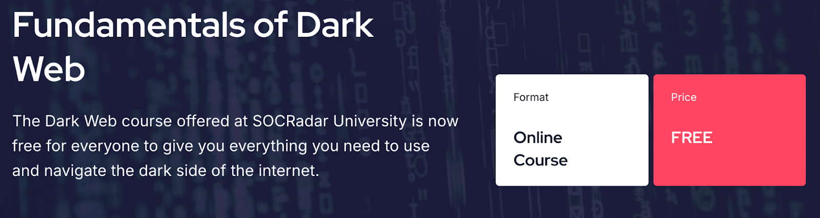 Fundamentals of Dark Web training from SOCRadar