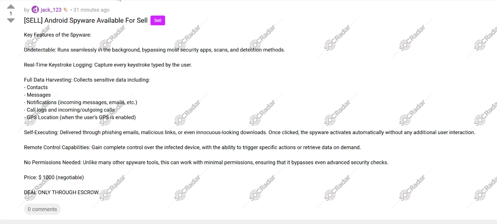 New Android Spyware Listing is Detected