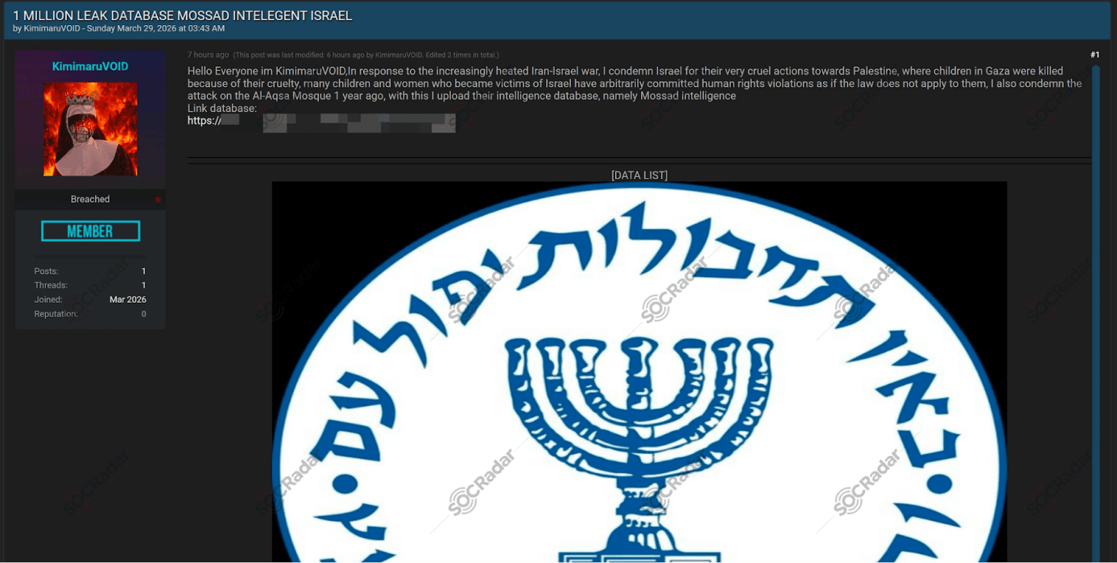 The Alleged Database of Mossad is Leaked