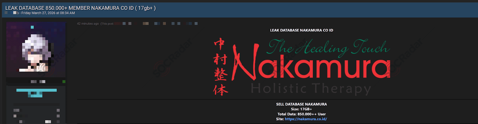 Alleged Nakamura.co.id Member Database is Leaked