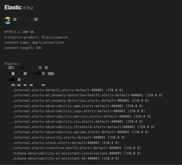 Elasticsearch dashboard showing 92 GB and over 676 million documents