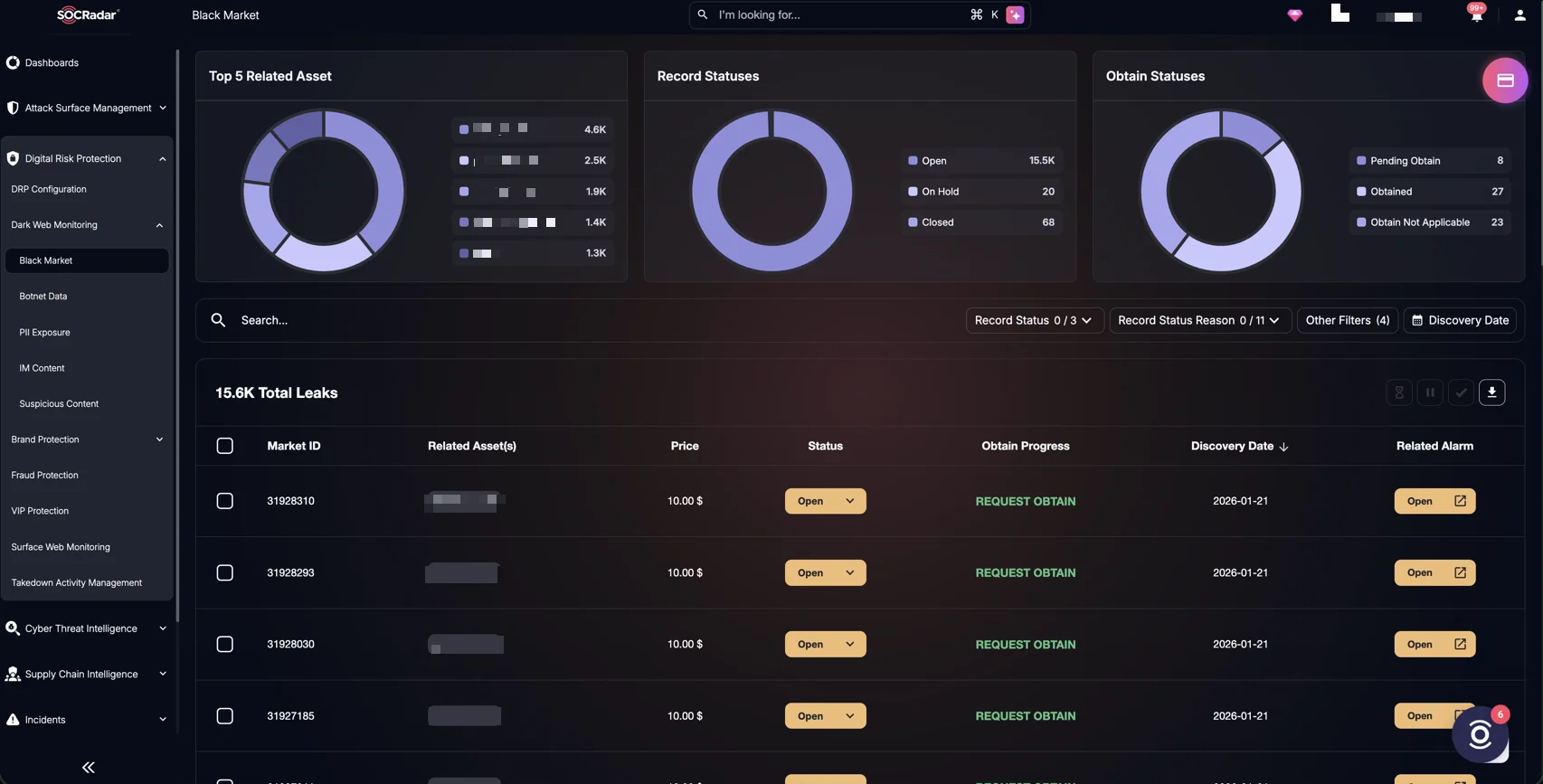 SOCRadar’s Dark Web Monitoring