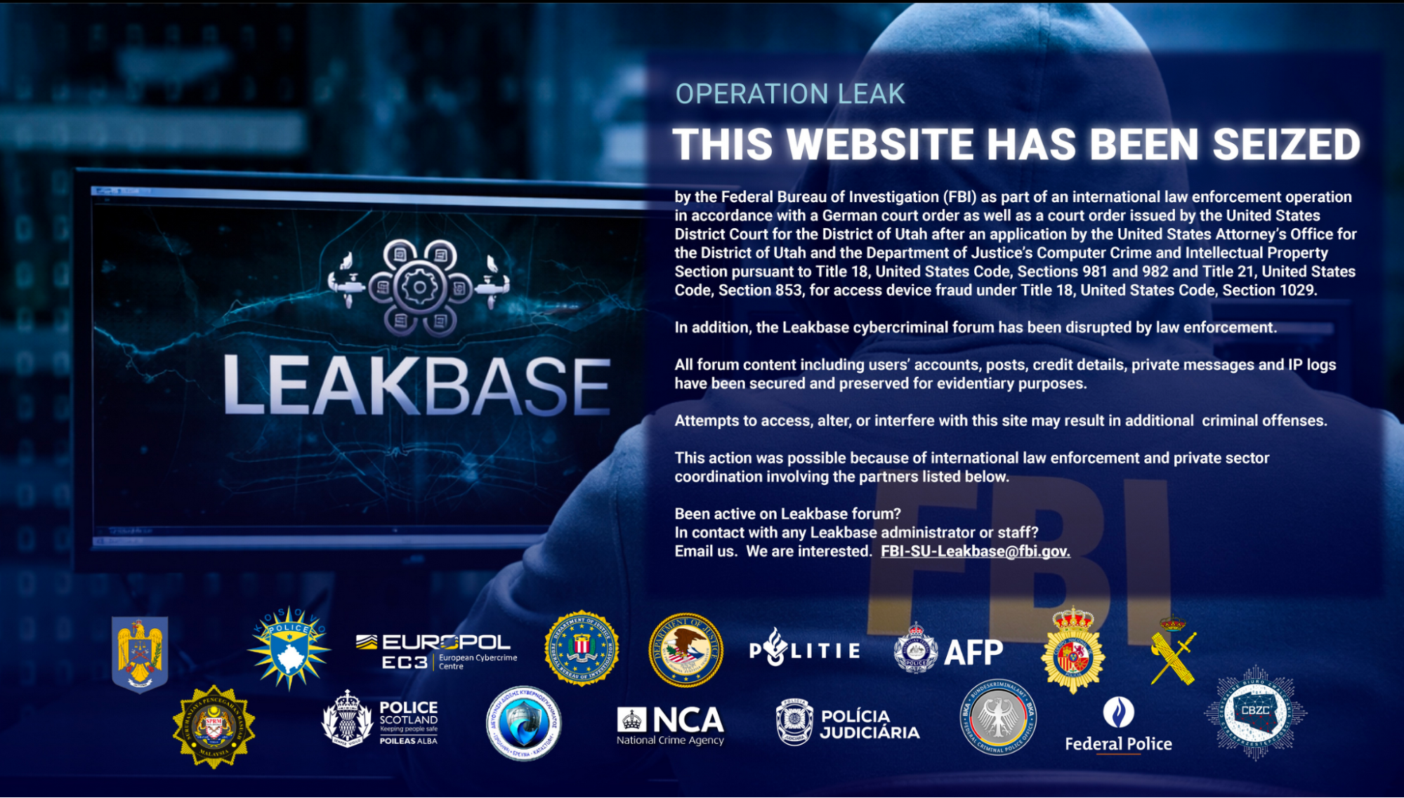 LeakBase has been seized as part of an international law enforcement operation