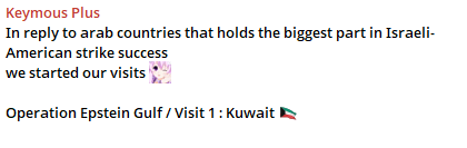 Keymous is declaring daily targets, Kuwait, Jordan, and lastly Saudi Arabia