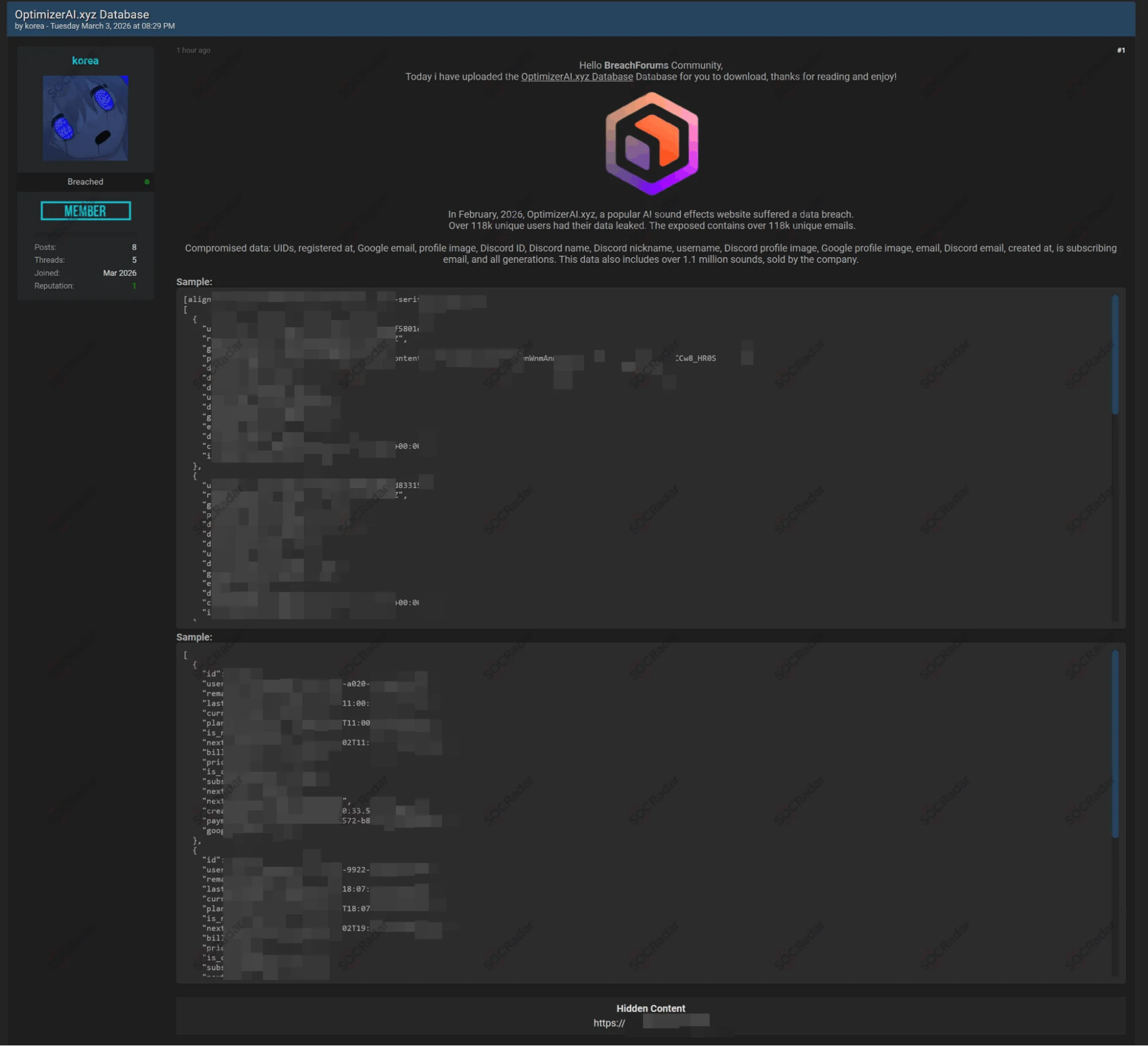 The Alleged Database of OptimizerAI is Leaked
