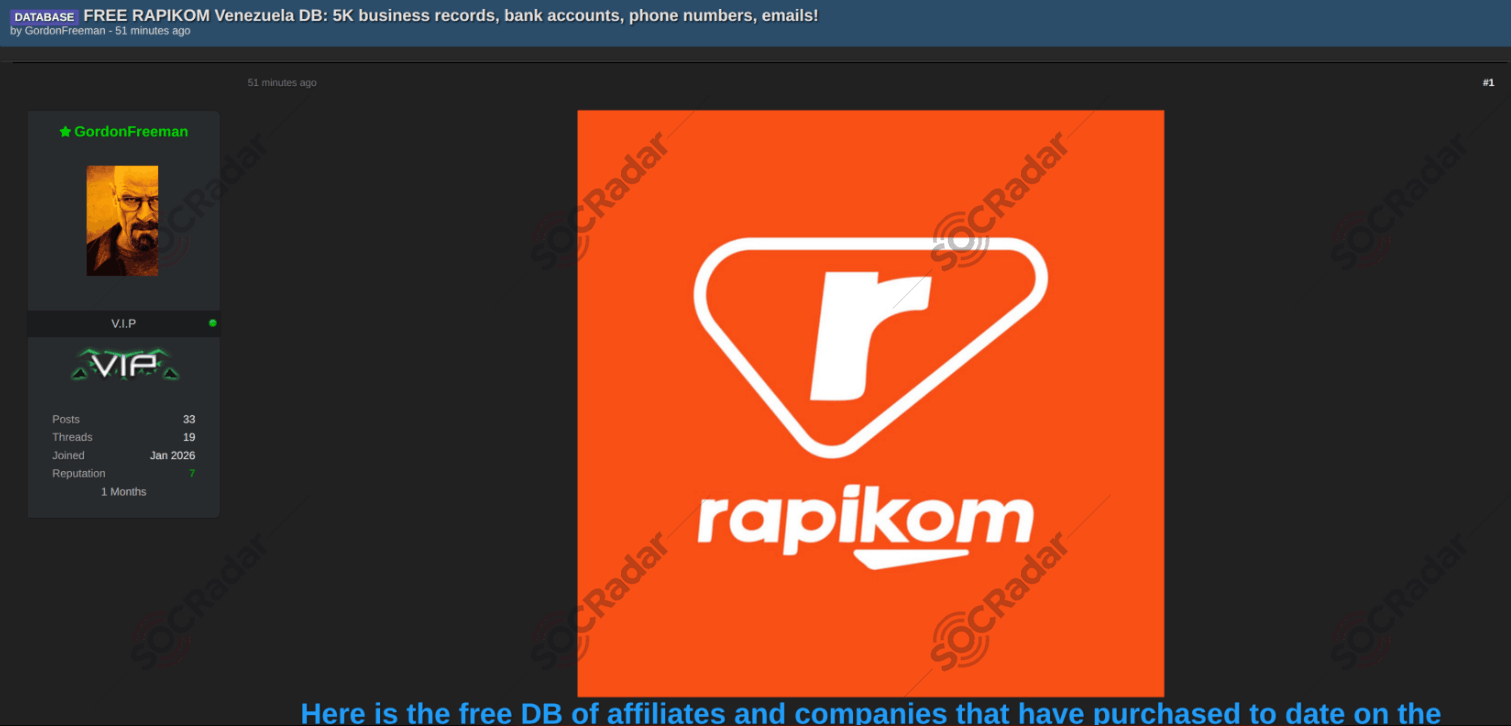 The Alleged Database of Rapikom is Leaked