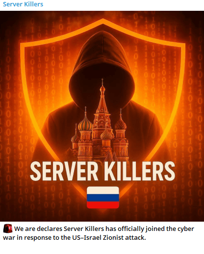 Pro-Russian Server Killers officially joins the conflict, citing US-Israel strikes as justification