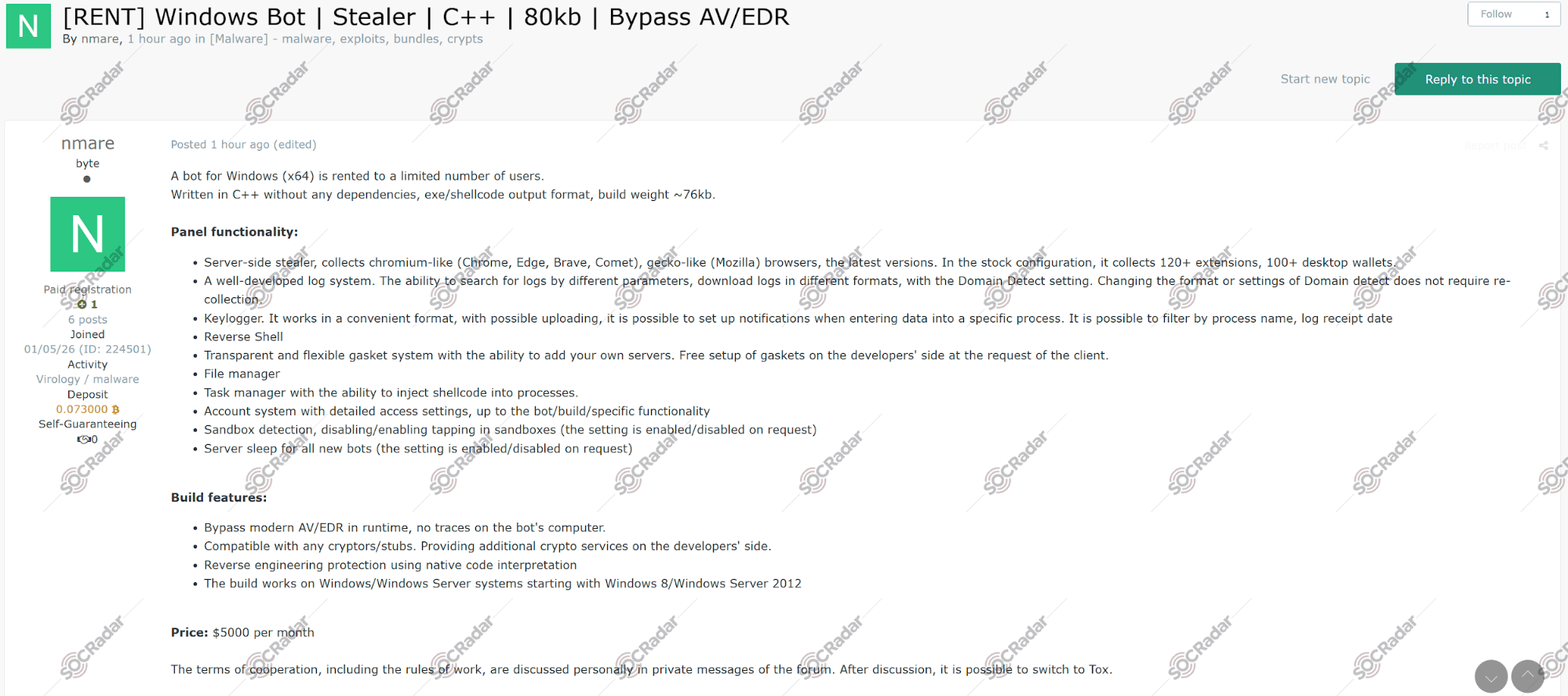 New Windows Bot Rental is Detected