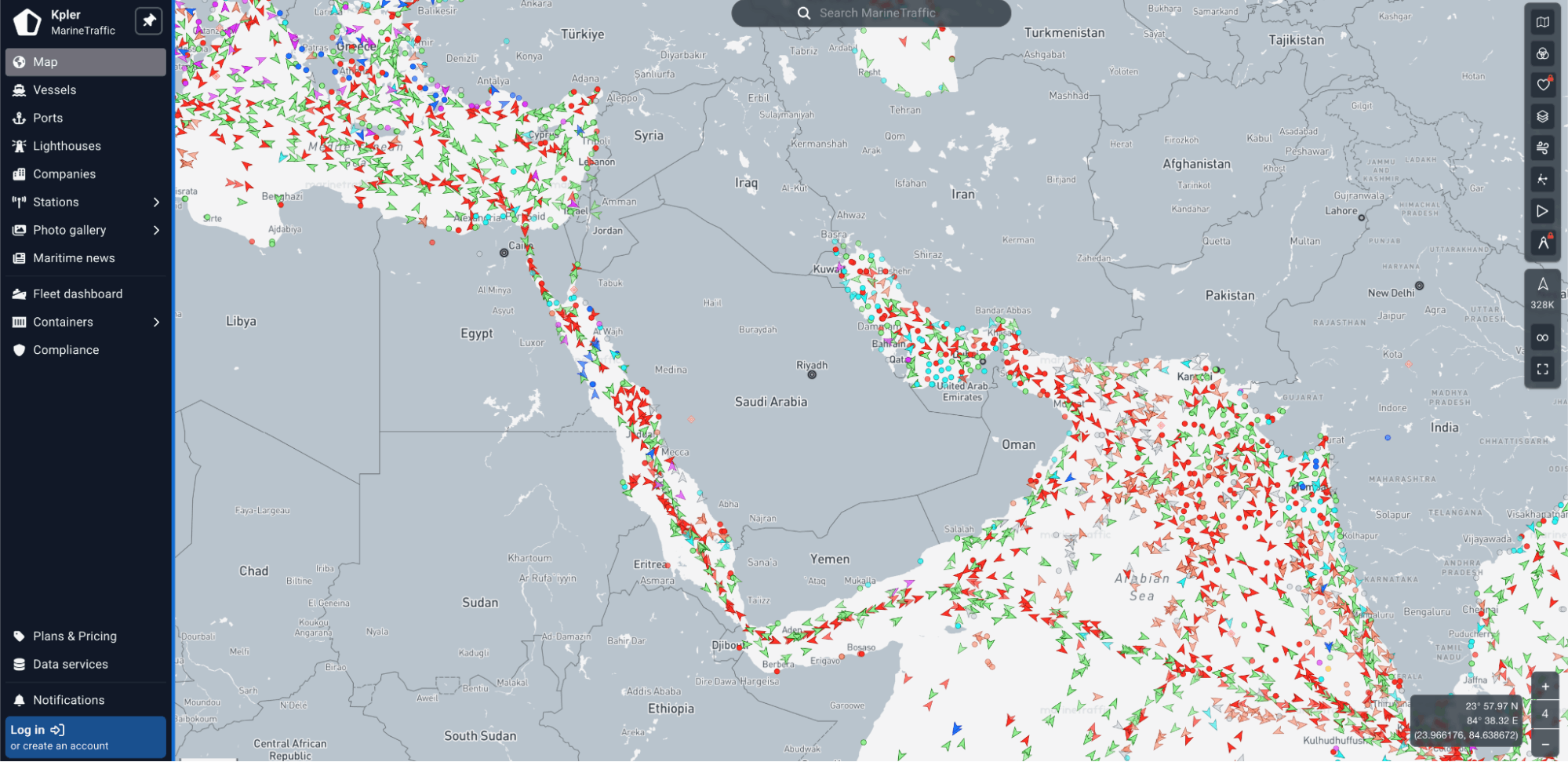 MarineTraffic website