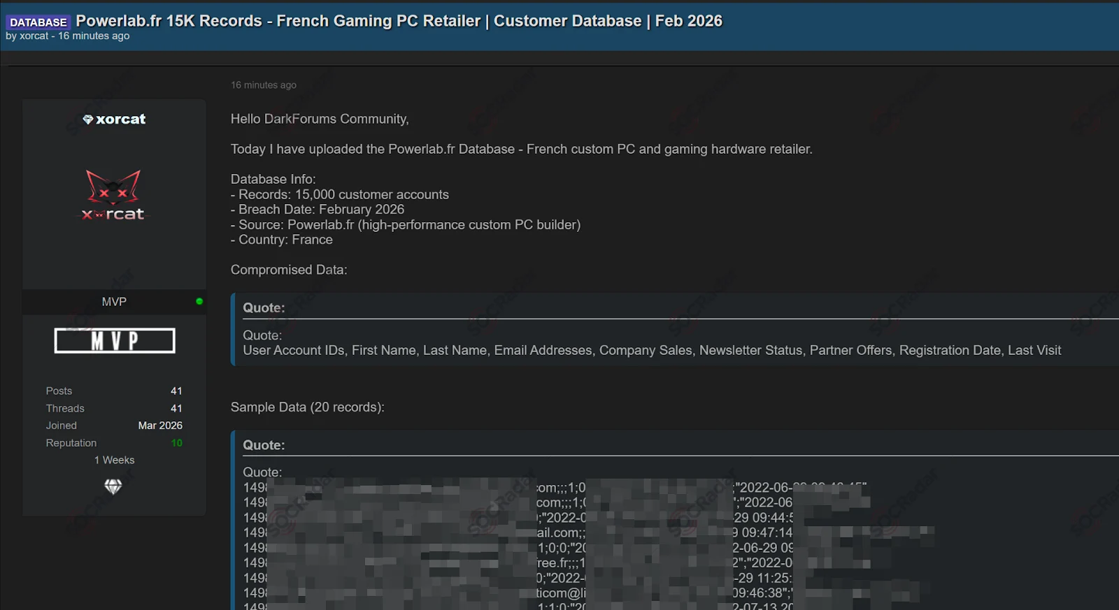 The Alleged Database of PowerLab is Leaked