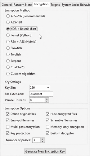 Encryption details (Original screenshot generated from scratch using an image model)