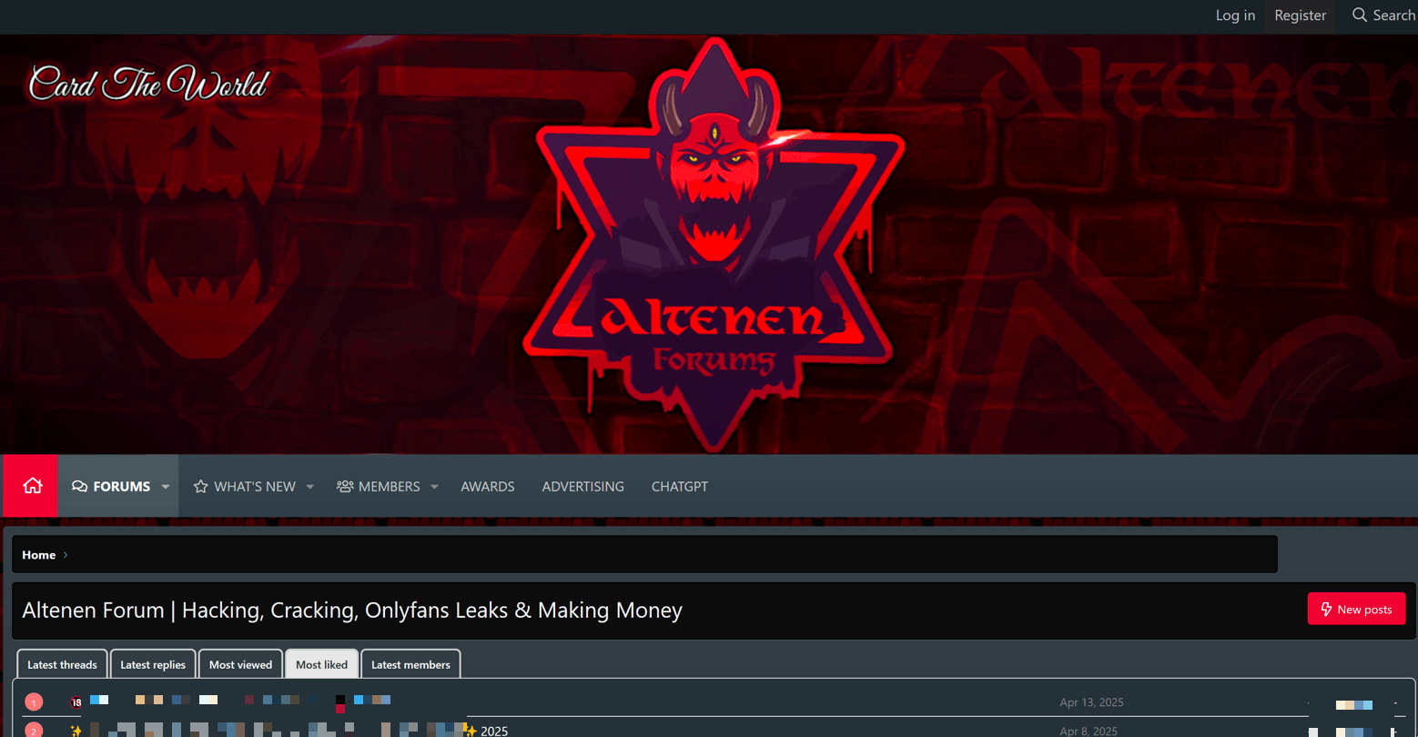 Main page of the Altenen Forums