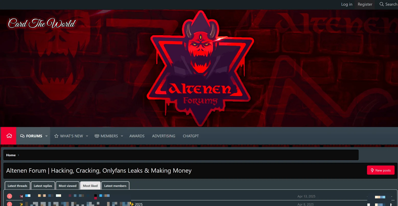 Main page of the Altenen Forums