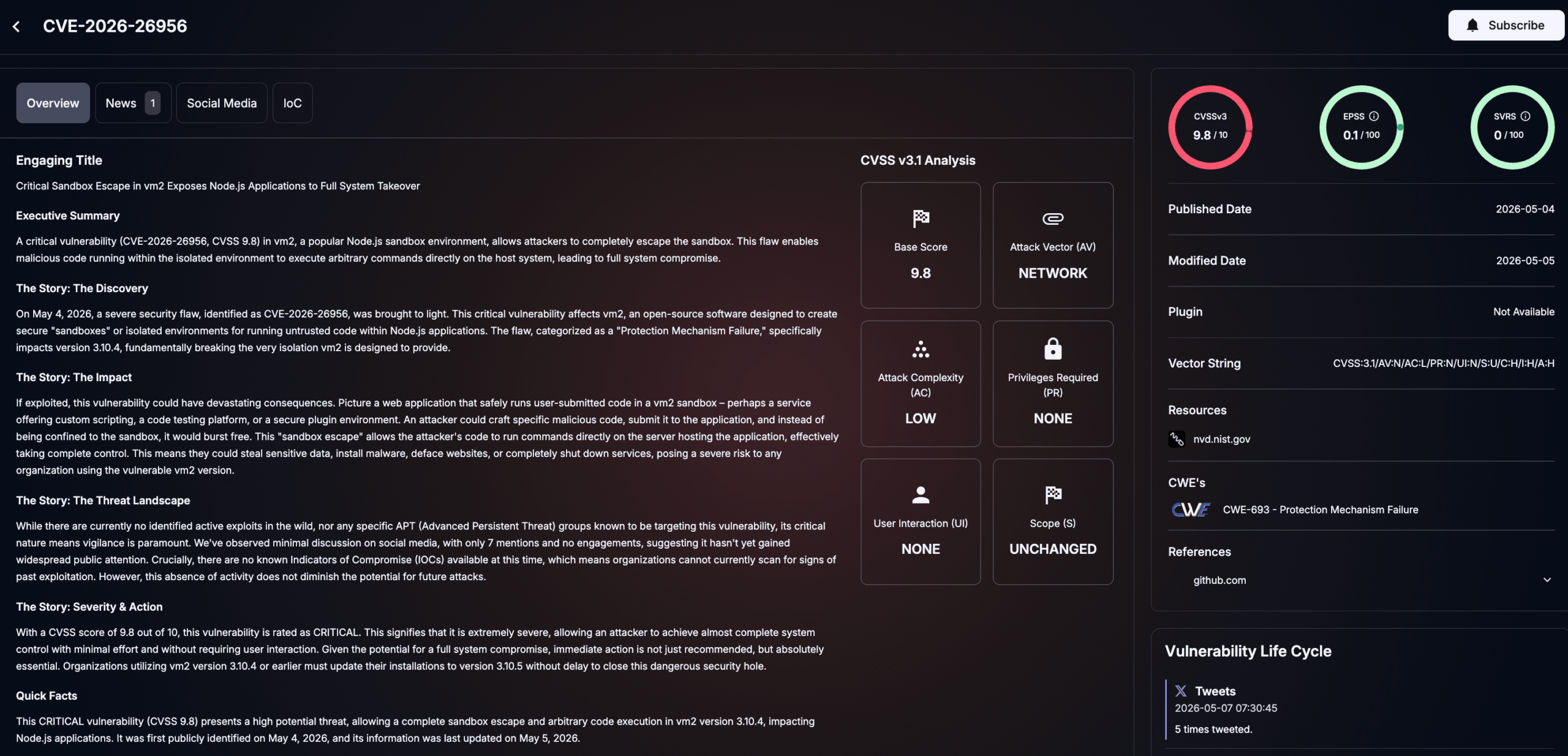 Details of CVE-2026-26956 (SOCRadar Vulnerability Intelligence)