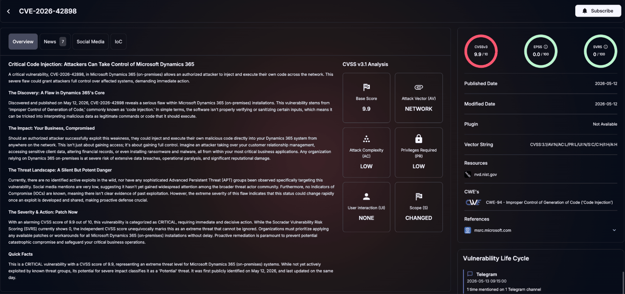 Details of CVE-2026-42898 (SOCRadar Vulnerability Intelligence)