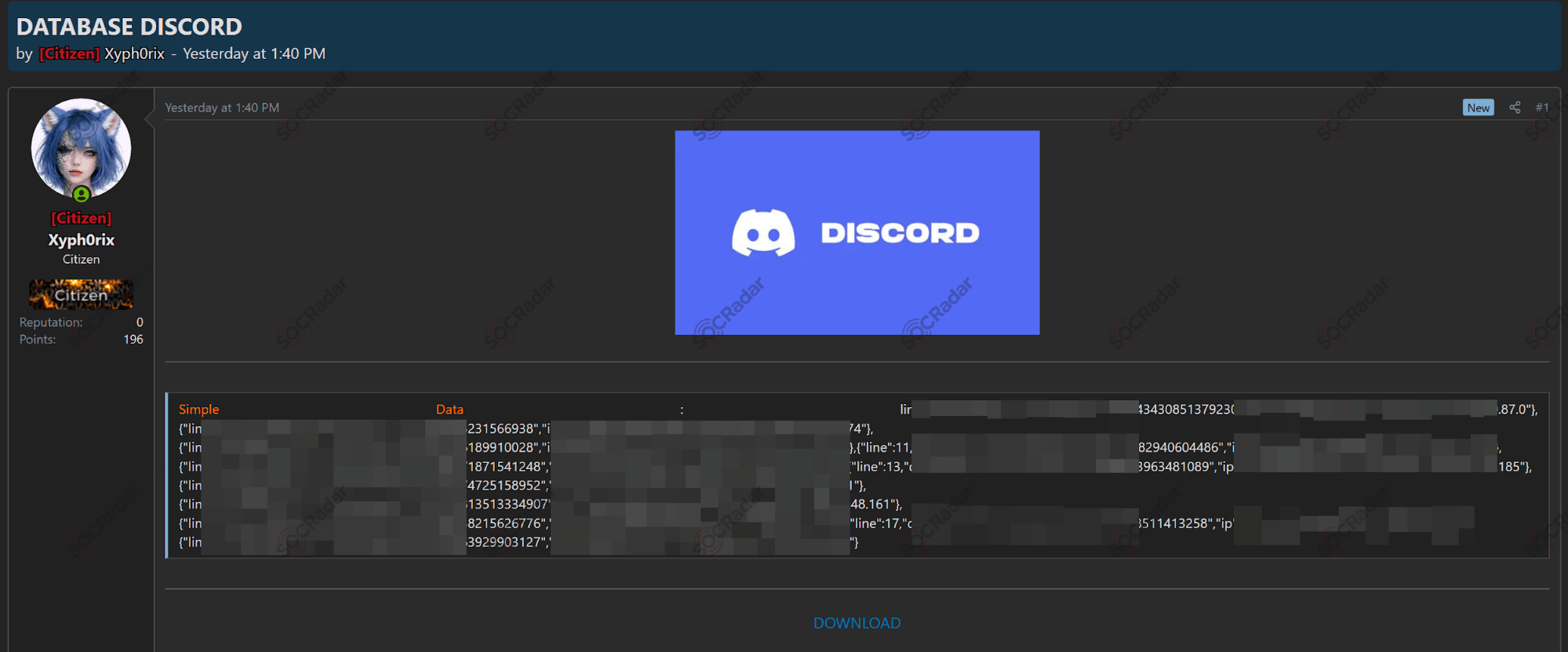 Alleged Discord Database Leak is Detected