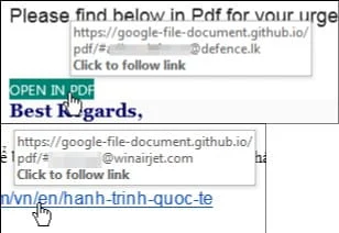 ‘’Follow’’ links forwarding users to github.io pages
