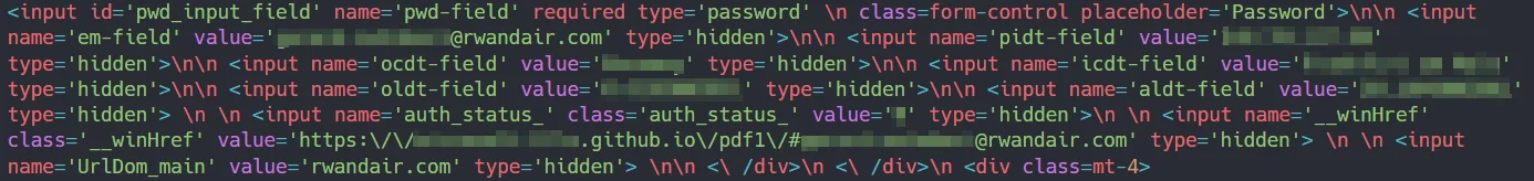 Collected victim metadata