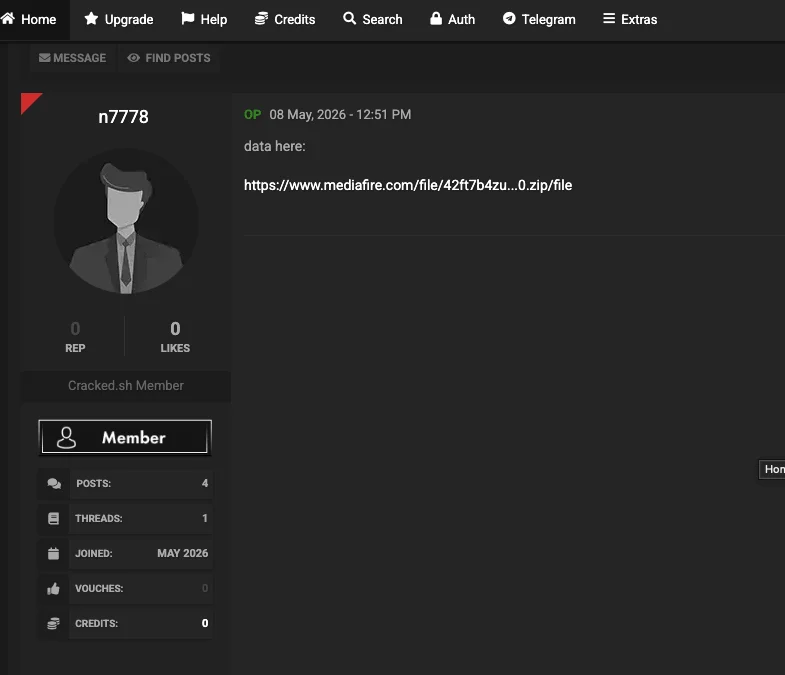 MediaFire link published by n7778 containing proof files