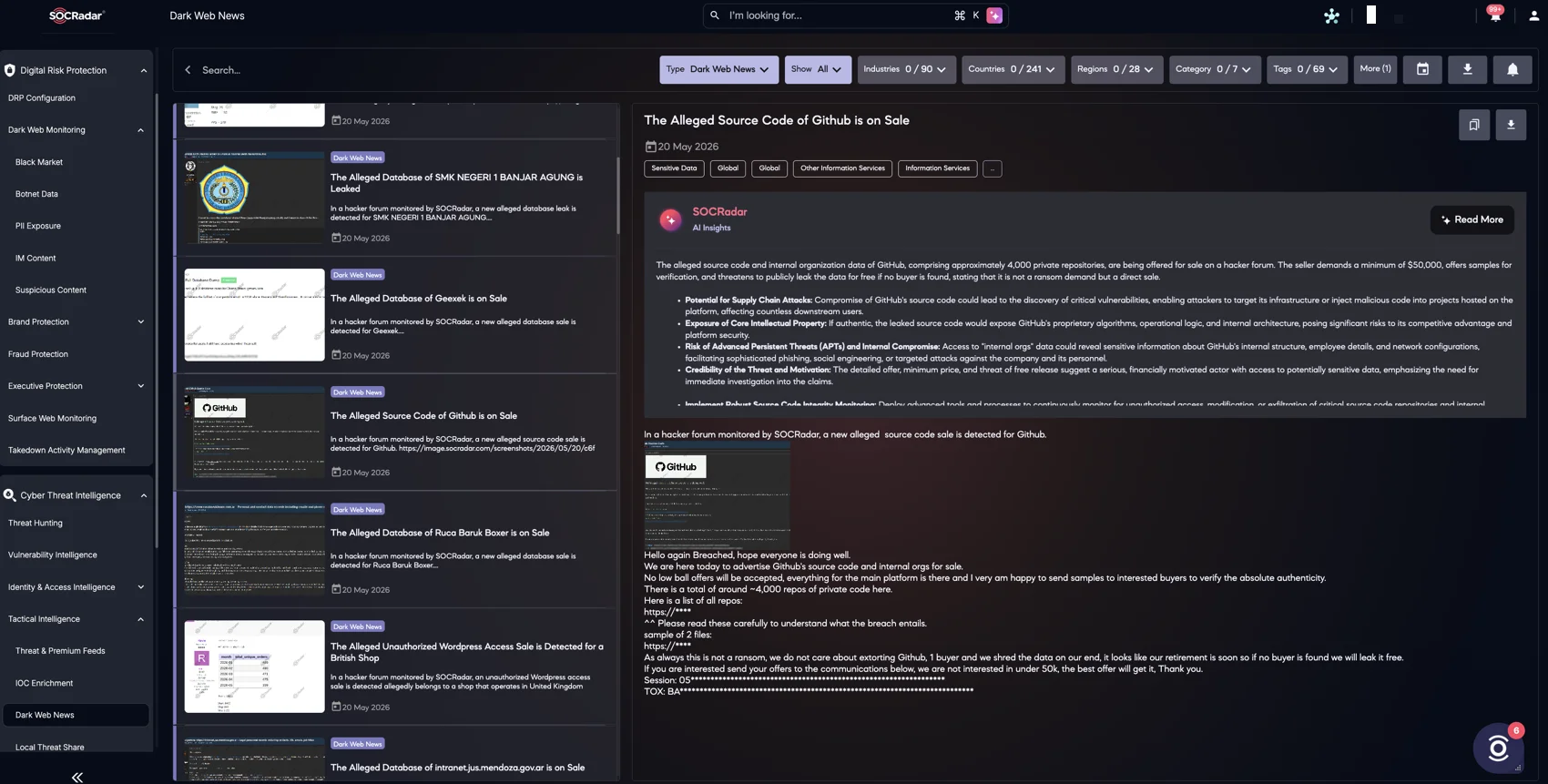 SOCRadar’s Dark Web News