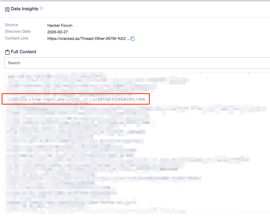 SOCRadar Threat Hunting query, credentials from companies that have been used for C2 #2
