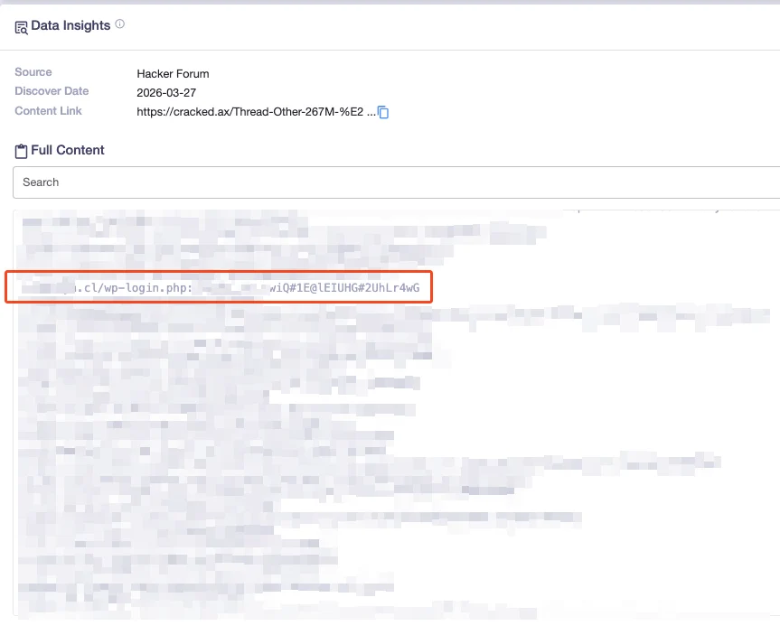 SOCRadar Threat Hunting query, credentials from companies that have been used for C2 #2