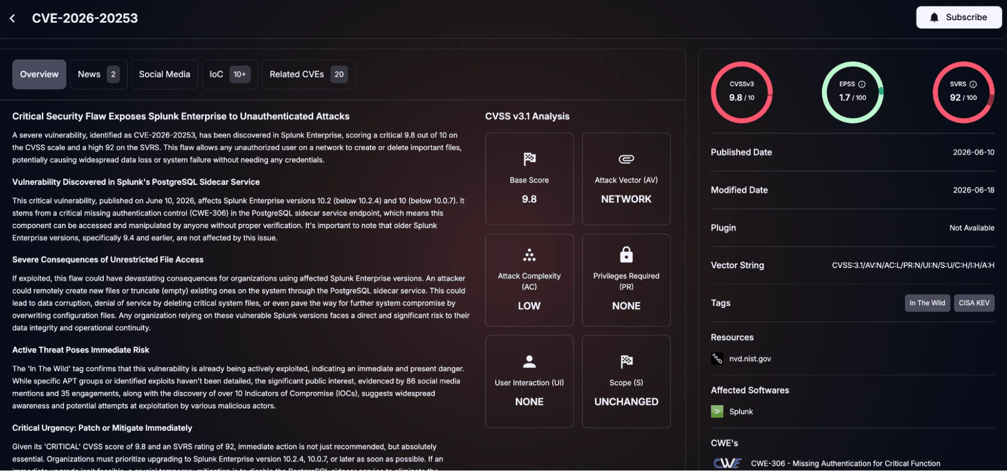 Details of CVE-2026-20253 (SOCRadar Vulnerability Intelligence)