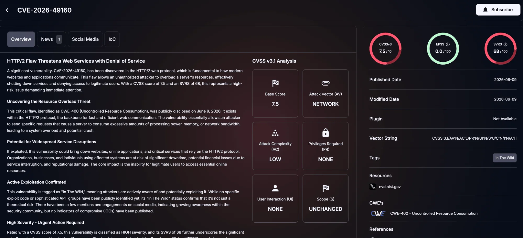 Details of CVE-2026-49160 (SOCRadar Vulnerability Intelligence)
