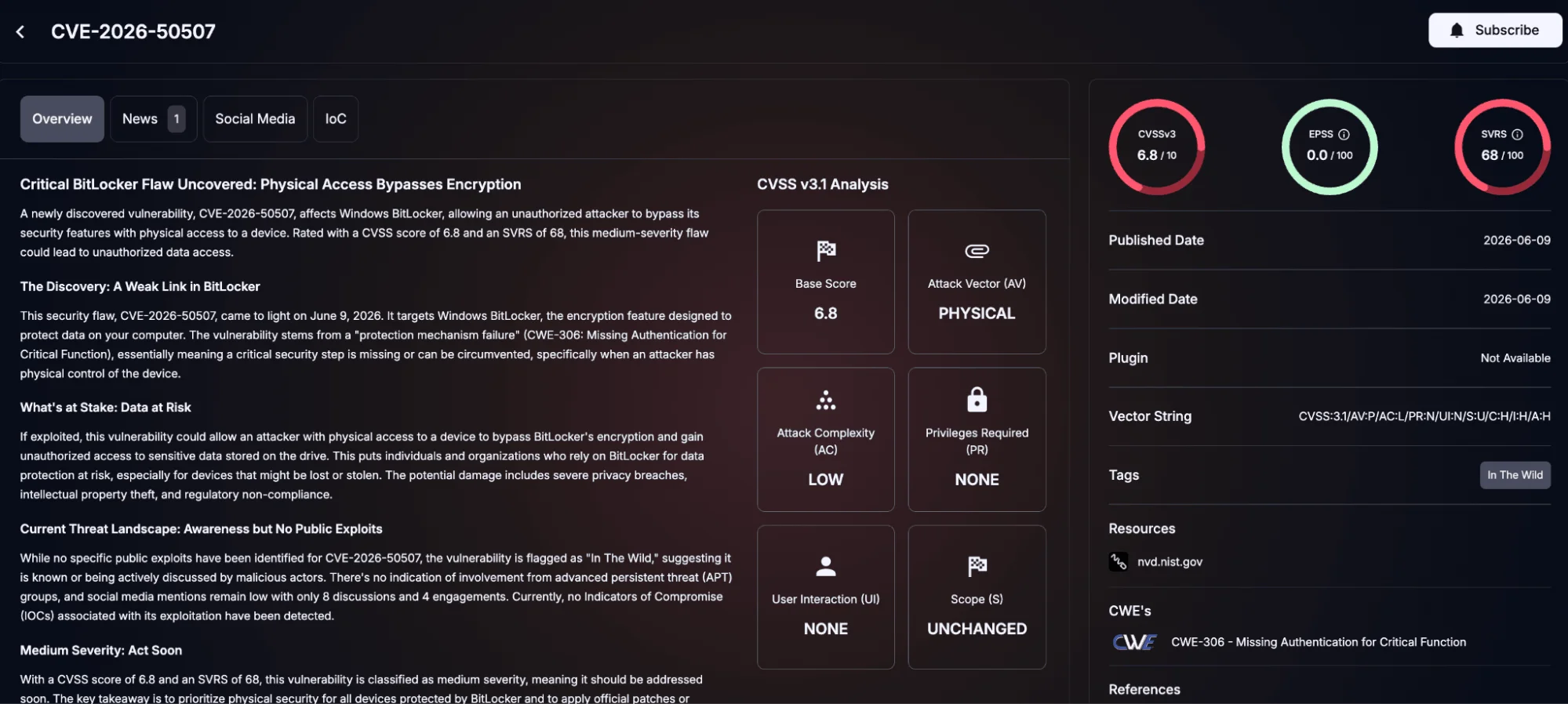 Details of CVE-2026-50507 (SOCRadar Vulnerability Intelligence)