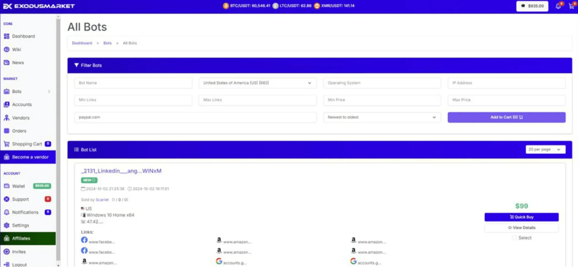 Exodus Marketplace