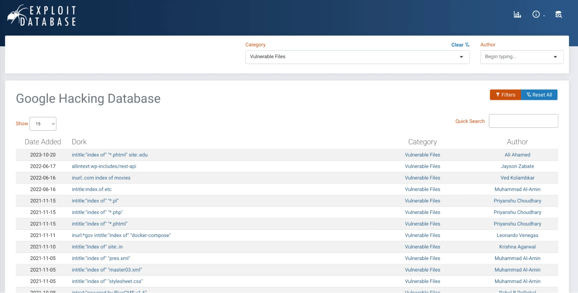 Google Hacking Database – a searchable library of dork queries