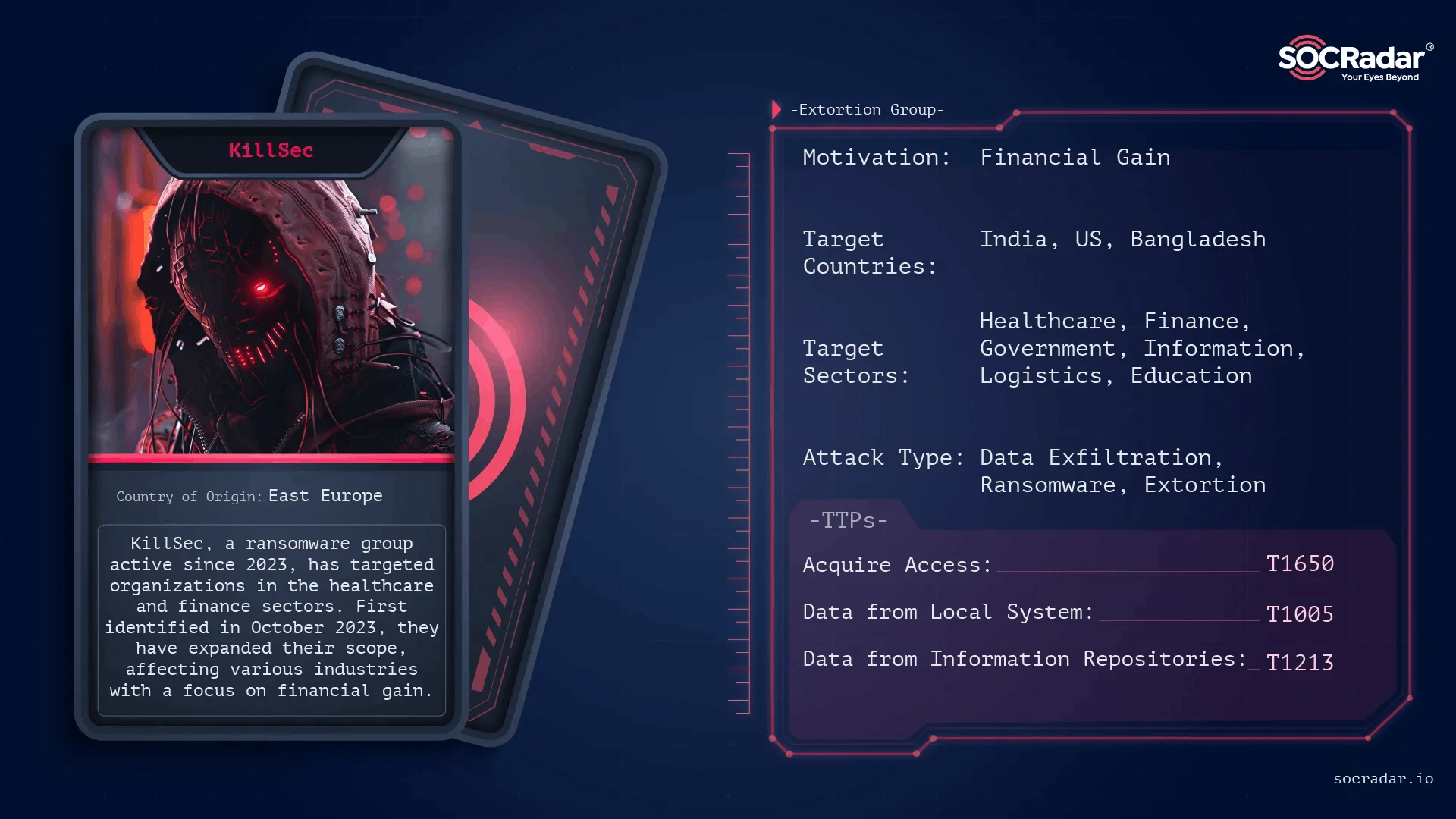 Threat actor card of KillSec Brazil