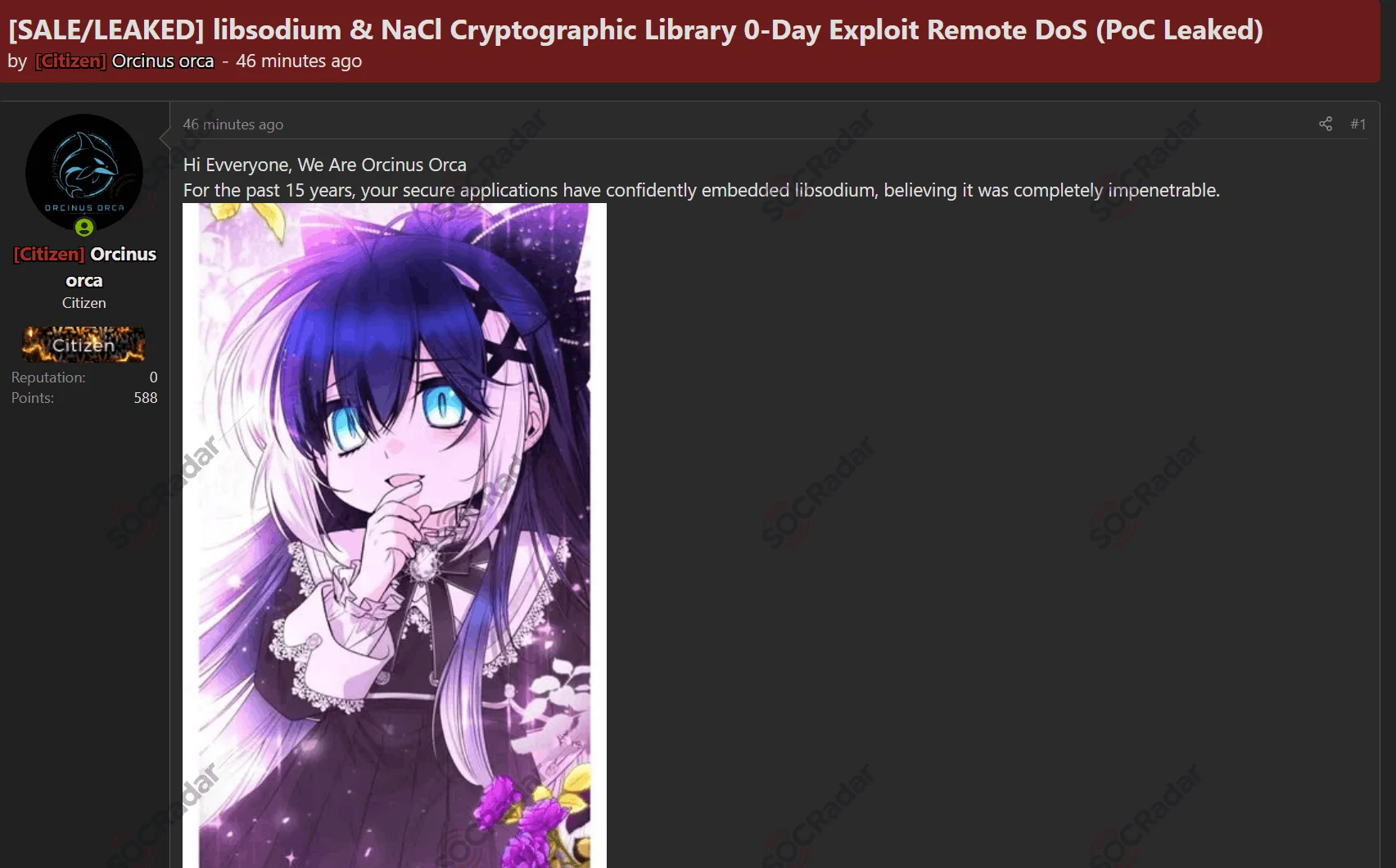 Alleged libsodium and NaCl DoS PoC and Zero-Day Claims are Detected