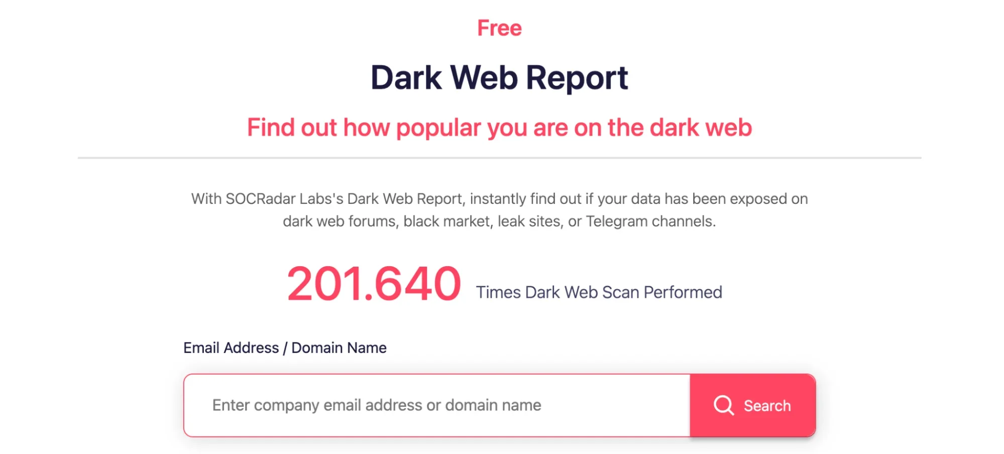 SOCRadar Labs Free Dark Web Report