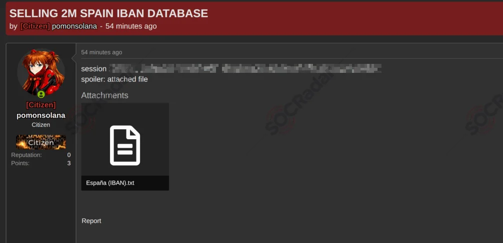 Alleged Database of 2 Million Spanish IBANs is Offered for Sale
