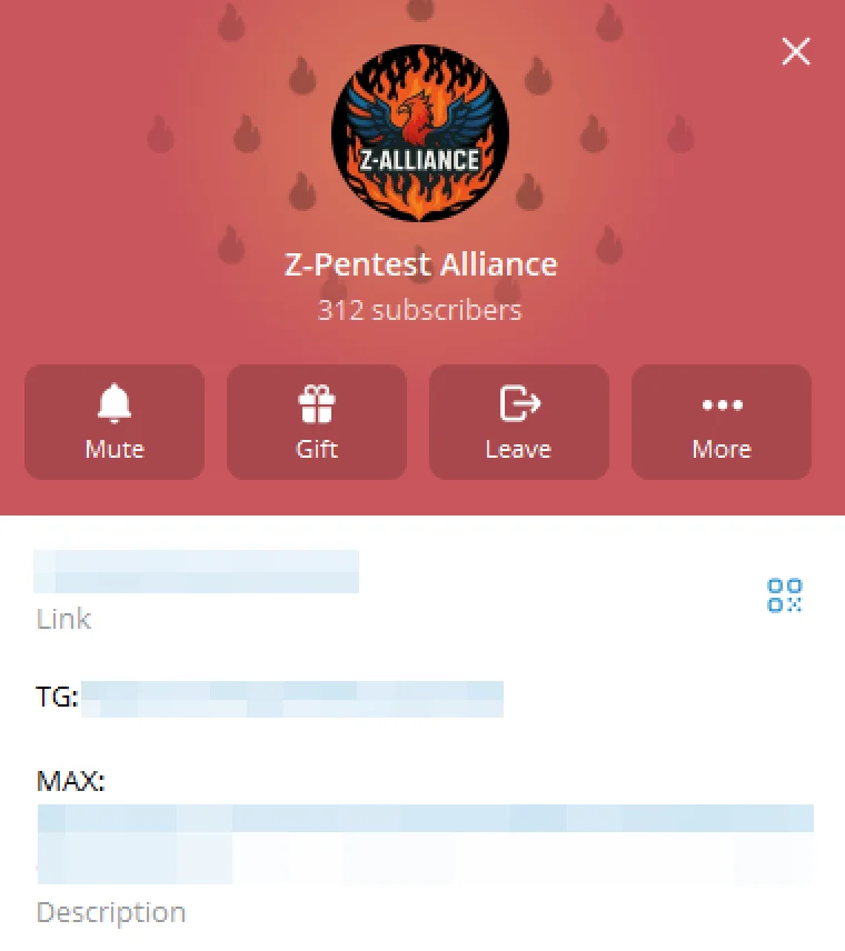 Telegram channel of Z-Pentest Alliance