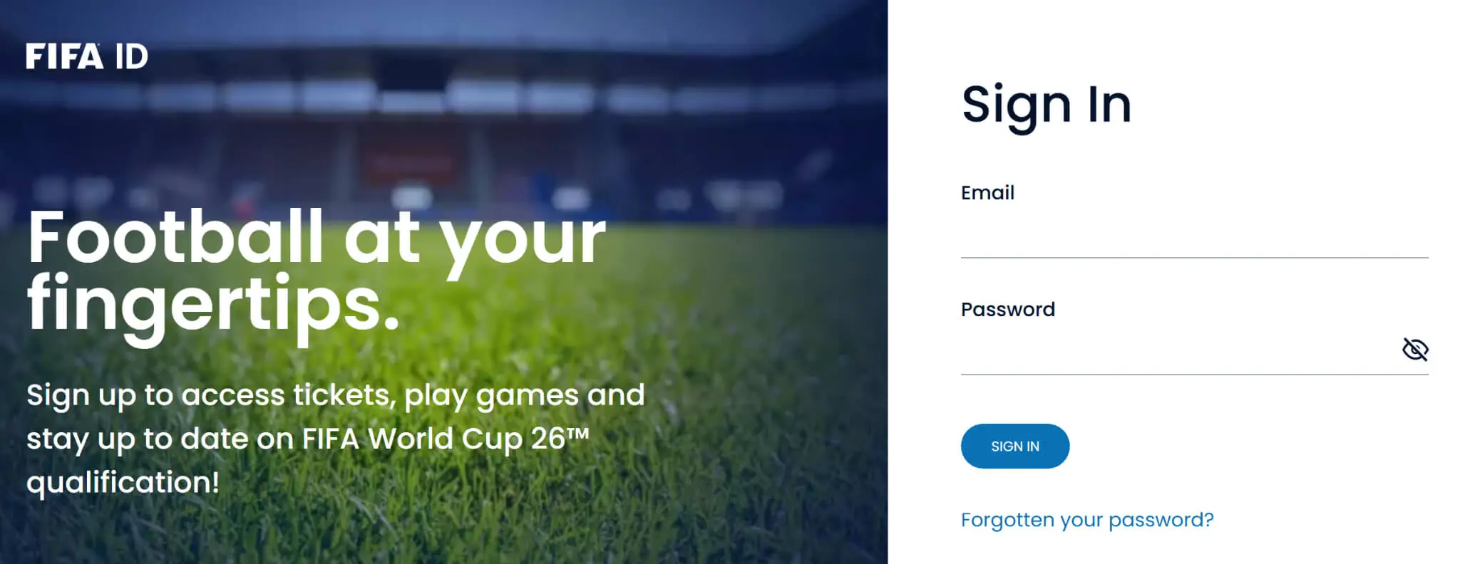 Figure 13. Credential harvesting form replicating the legitimate FIFA ID sign-in experience.