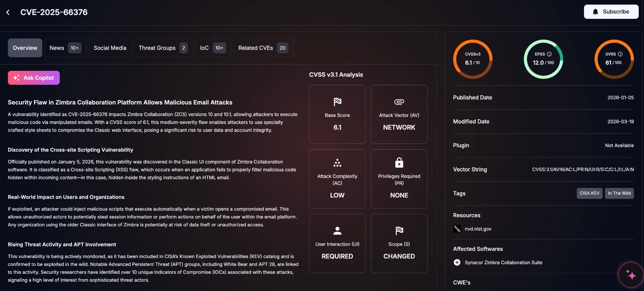 Details of CVE-2025-66376 (SOCRadar Vulnerability Intelligence)