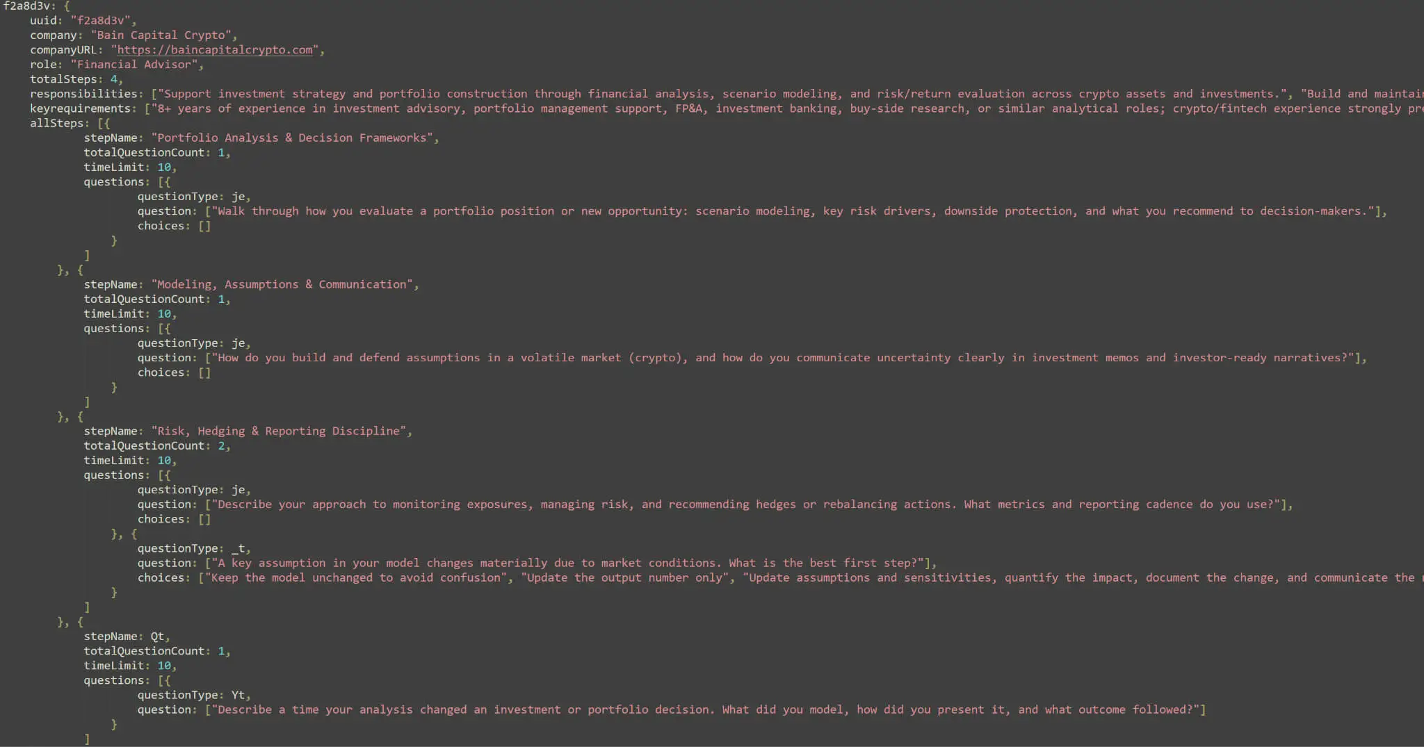 Sample of Financial Advisor Role questions