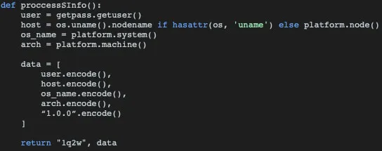 proccessSInfo function of command