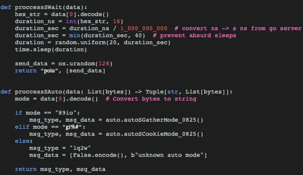 proccessSWait and proccessSAuto functions of command