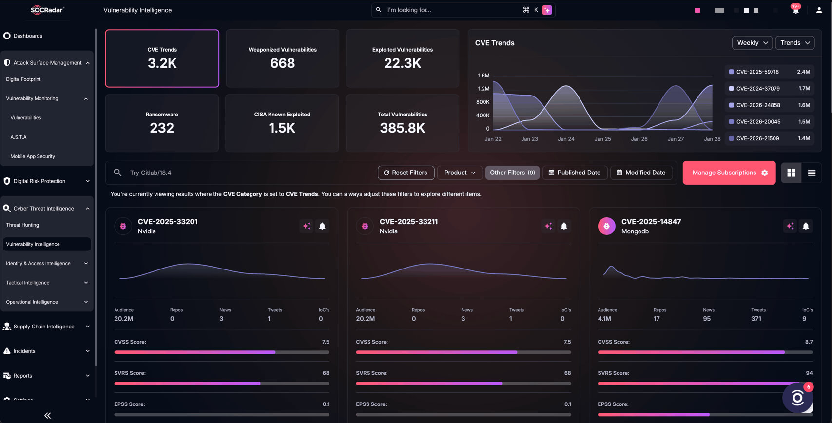 SOCRadar Vulnerability Intelligence