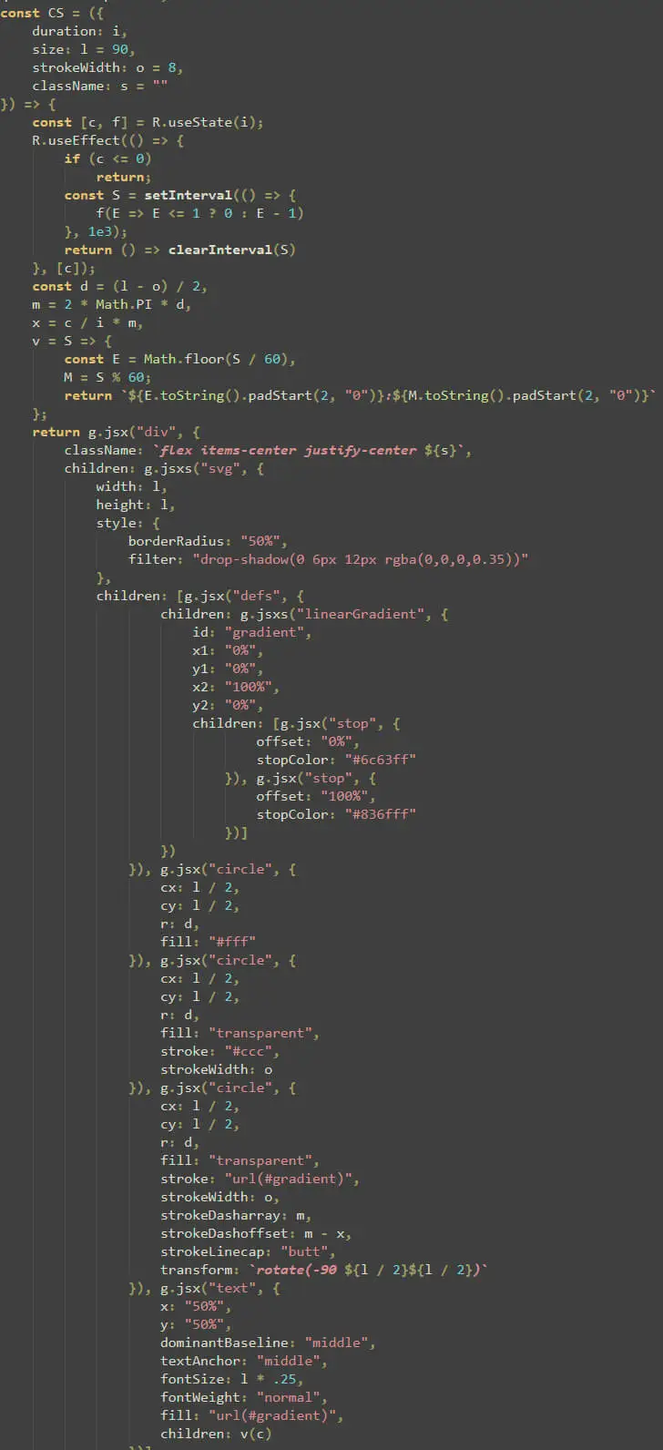 Visual countdown clock code