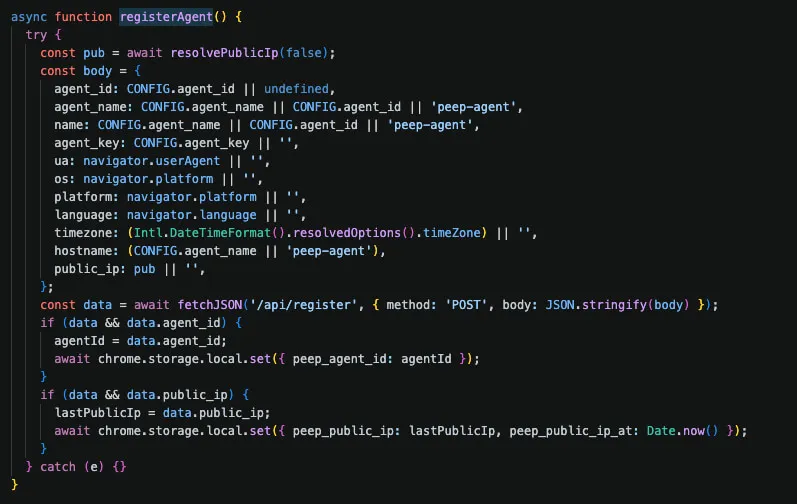background.js - first-contact registration